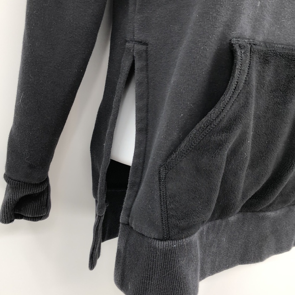 Athleta Girl Pullover Hooded Fleece Lined Sweatshirt Size L/12 Split BottomTunic - Picture 2 of 16